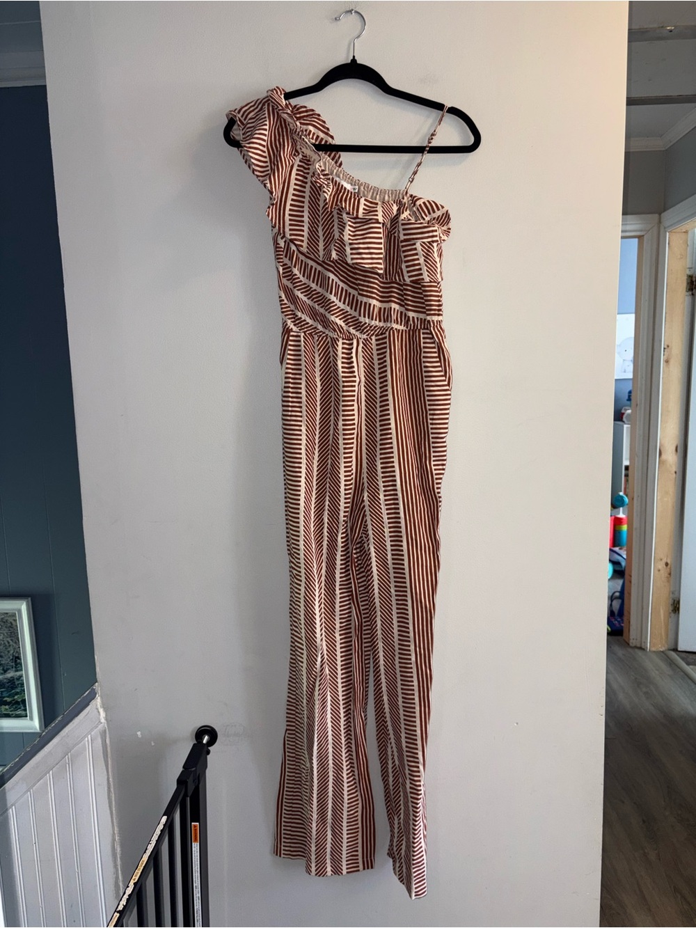 Lush | Brown Printed Ruffle Jumpsuit